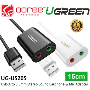 UGREEN USB-A to 3.5mm External Stereo Sound Adapter – USB Audio Card for PC, Laptop & Headphones