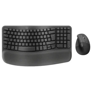 Logitech Wave Keys and Lift Ergonomic Wireless Combo Graphite - Ergonomic Keyboard & Vertical Mouse, Bluetooth, Logi Bolt (920-013635)