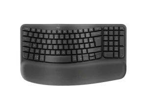 Logitech Wave Keys Ergonomic Wireless Keyboard Graphite - Cushioned Palm Rest, Bluetooth, Multi-Device (920-012334)