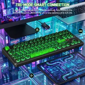 Attack Shark X87 Ultra Wireless Mechanical Keyboard – TKL, Tri-Mode 2.4GHz 8K / Bluetooth / USB-C, RGB, Shadow Jade