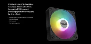 ASUS AR120 ARGB PWM 120mm Cooling Fan High Airflow Silent RGB Case Fan Aura Sync Compatible