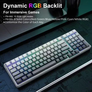E-YOOSO Z-99 White Silver RGB Mechanical Keyboard