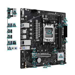 ASUS PRIME A620M-E mATX Motherboard – AMD AM5, DDR5, PCIe 4.0, Ryzen 7000/8000 Series Support