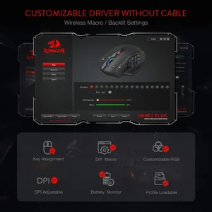 Redragon Impact Elite M913 Wireless Gaming Mouse 16000 DPI 16 Buttons