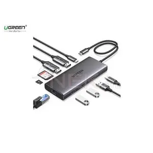 Ugreen 15534 USB-C Docking Station 10-in-1 – Dual 4K@60Hz / Single 8K@30Hz, Gigabit Ethernet, SD/TF, PD