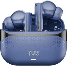 Faster Spino Wireless Earbuds – ENC Noise Cancellation, Voice Assistant, Bluetooth v5.4, Up to 150 Hrs Standby