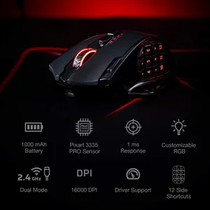 Redragon Impact Elite M913 Wireless Gaming Mouse 16000 DPI 16 Buttons