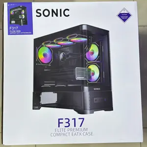 SONIC F317B Black Gaming Case With 3 Infinity ARGB Fans & Tempered Glass