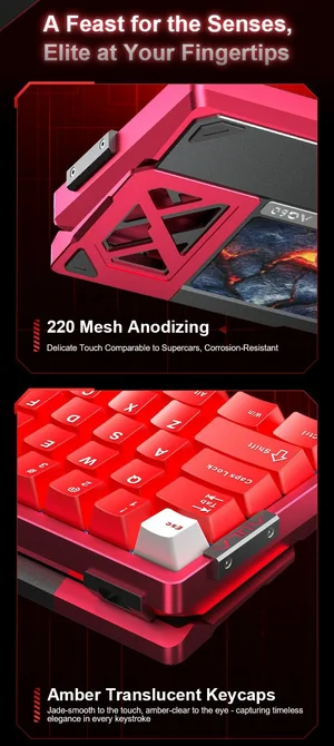 AULA AG60 Pro White-Red Wireless Mechanical Gaming Keyboard - Aether Magnetic Switch, Aluminum Body