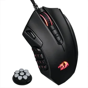 Redragon Azzinoth M921 RGB Wired Gaming Mouse – 12400 DPI Optical Sensor, 18 Programmable Buttons, RGB MMO Gaming Mouse with 12 Side Macro Keys
