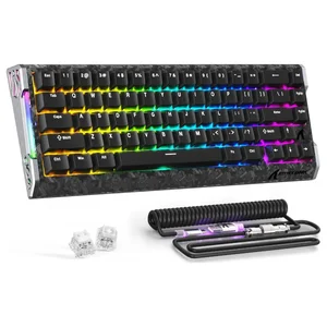 Attack Shark R68HE Carbon Fiber Wired Rapid Trigger Magnetic Switch Keyboard – 60%, 8KHz, RGB, Ink Shade