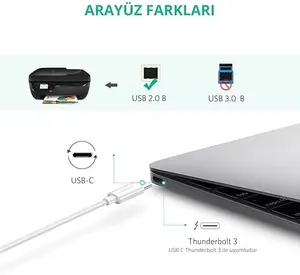 UGREEN USB-C to USB 2.0 Printer Cable 1.5M White | USB Type-C to USB-B Printer Scanner Cable | High-Speed Data Transfer for Printers, Scanners & Multifunction Devices
