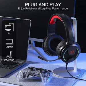 Redragon REBELLION H315 RGB Wired Gaming Headset with Noise Cancelling Microphone | 40mm Driver USB Gaming Headphones for PC & Laptop