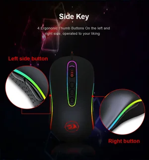Redragon M702-2 PHOENIX RGB Wired Gaming Mouse 10000 DPI 10 Buttons Adjustable Weights Gaming Mouse