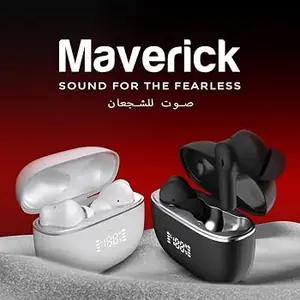 Faster Maverick Wireless Earbuds – Quad Mic ENC, Digital LED Display, Bluetooth v5.4, Up to 20 Hrs Playtime