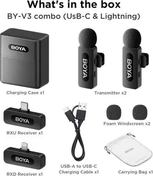 BOYA BY-V3 Dual Wireless Microphone – For iOS Only