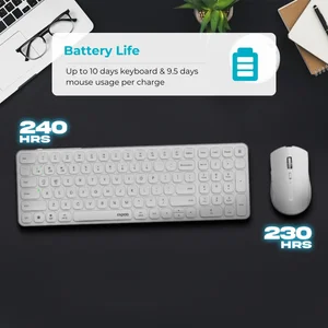 Rapoo 9350S Multi-Mode Wireless Keyboard & Mouse Combo – Slim 99-Key Scissor Keyboard, Bluetooth 4.0/5.0 & 2.4GHz