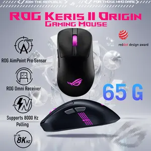 ASUS ROG Keris II Origin P722 Wireless Gaming Mouse – 42,000 DPI AimPoint Pro Sensor, 65g Ergonomic Esports Mouse, Tri-Mode Connectivity RGB Black