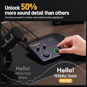 MAONO PS22 Lite Audio Interface Mixer USB Recording Sound Card for Podcast Streaming Music Production