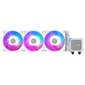 MSI MAG CORELIQUID A13 360 White ARGB AIO Liquid CPU Cooler – 360mm Radiator, Triple 120mm Fans, Intel & AMD Support