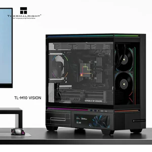 Thermalright TL-M10 Vision LCD Screen Mid-Tower Micro-ATX Gaming Case - Black, 4x ARGB Fans, 9.16" Display, Tempered Glass