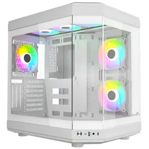 Thunder Carbon TGC-639W ATX Gaming Case White with 3 ARGB Fans