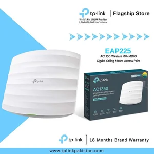 TP-Link EAP225 Access Point | AC1350 Dual-Band Wi-Fi | MU-MIMO Technology | Gigabit Ethernet Port | Ceiling/Wall Mountable | Omada Mesh Compatible