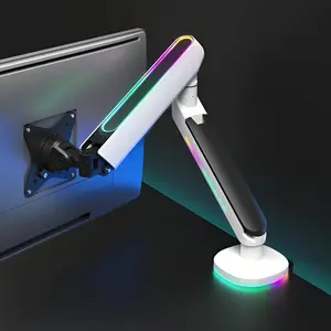 Twisted Minds Premium High-level mechanical spring Gaming Monitor Arm With RGB Lighting – White TM-54-C06-W