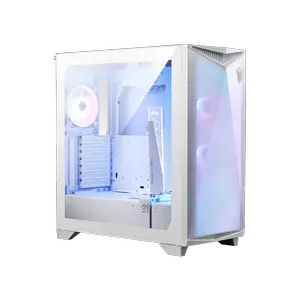 MSI MPG Gungnir 300R Airflow Premium Mid-Tower Gaming PC Case - White, Tempered Glass, ARGB Fans, 360mm Radiator Support