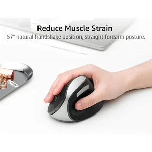 Rapoo EV250 Silent Vertical Ergonomic Wireless Mouse, 2.4G, 800/1000/1200/1600 DPI, Quiet Clicks, Black
