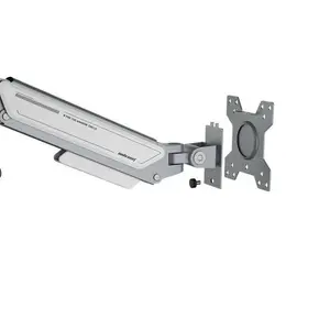 AndaSeat Stealth II Single Monitor Arm Silver & White - Gas Spring Height Adjustable Desk Mount for Gaming & Office Monitors