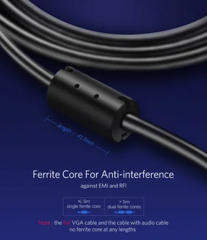 UGREEN VGA Male to Male Cable 1.5m – 1080P@60Hz Full HD High Resolution Monitor & Projector Cable