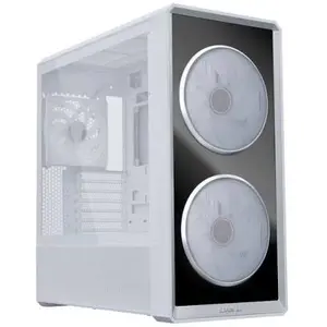 Lian Li LAN217INFW LANCOOL 217 INF ATX Mid-Tower Case – White, Infinity Mirror Tempered Glass Front, 2x170mm + 140mm Fans, E-ATX