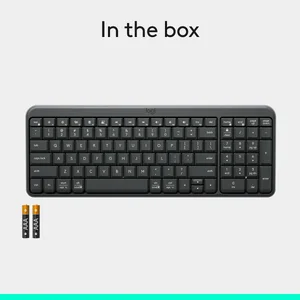 Logitech K250 Compact Wireless Bluetooth Keyboard - Slim Multi-Device Keyboard for Laptop, PC, Tablet & Phone (920-013491)