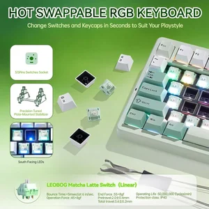 AULA Nova75 White + Grey Star Vector Switch Tri-Mode Mechanical Gaming Keyboard - Wireless Hot-Swap RGB