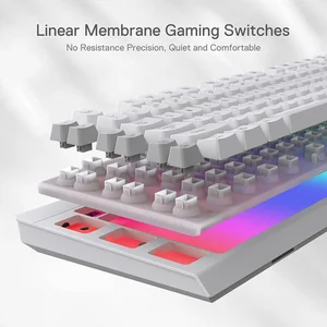 Redragon SHIVA White K512W RGB Wired Gaming Keyboard – Full Size Membrane Gaming Keyboard with Macro Keys, RGB Backlight & Magnetic Wrist Rest