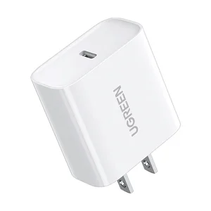 UGREEN 20W PD Fast Charging Power Adapter US Plug White – USB-C Power Delivery 3.0 Wall Charger for iPhone, Samsung, iPad & Android Devices