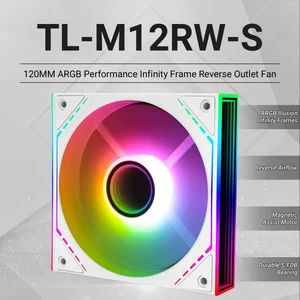 Thermalright TL-M12W-S 120mm ARGB PWM Case Fan White | High Airflow Silent Cooling Fan for Gaming PC