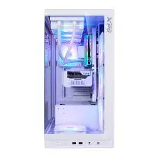 XPG INVADER X BTF MT White Panoramic Mid Tower Gaming PC Case, Tempered Glass ATX Chassis with BTF Motherboard Support