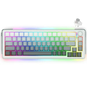 E-YOOSO Z-68 TRI MODE Gradient Gray Silver Wood Switch 68 Keys