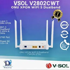 VSOL V2802CWT XPON Dual Band Fiber Router AC1200 WiFi 5 GPON EPON Gigabit ONT Router