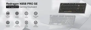 Redragon IRELIA PRO White K658CT-RGB PRO Wireless Mechanical Gaming Keyboard – Tri-Mode Bluetooth, 2.4GHz & USB-C RGB Keyboard with Hot-Swappable Switches