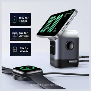 UGREEN Uno Series W709 Qi2 2-in-1 Magnetic Wireless Charging Station 15W Fast Charger for iPhone, 5W Earbuds Charging, Adjustable Stand, USB-C Output – 45775