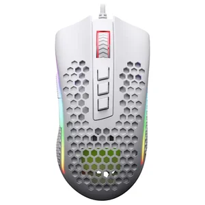Redragon Storm RGB M808W White Wired Gaming Mouse – 12400 DPI Optical Sensor, Ultra-Light Honeycomb Design, RGB Backlit, 7 Programmable Buttons