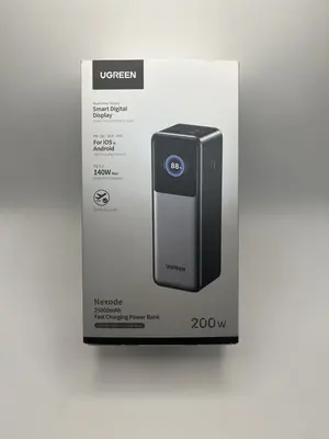 UGREEN PB722 Nexode 25000mAh 200W Fast Charging Power Bank Black – PD 3.1 Laptop Power Bank with Smart Digital Display & 3-Port Output