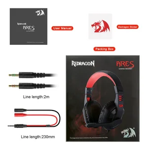 Redragon ARES H120 Wired Gaming Headset with Noise Cancelling Microphone | Stereo Gaming Headphones for PC, Laptop & Console