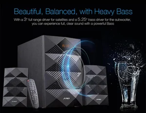 F&D A180X 2.1 Bluetooth Deep Bass Woofer Speakers with Remote, USB & FM