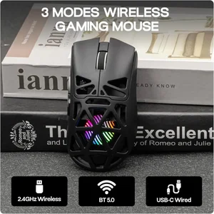 AULA SC620 Honeycomb PAW3311 12000DPI Wireless Gaming Mouse Black