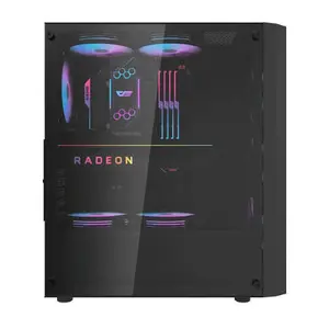 Darkflash DK351 ATX Gaming PC Case Black - Dragon Scale Mesh Tempered Glass Mid Tower with 4 ARGB Fans, 360mm Radiator Support Cabinet for Gaming PC