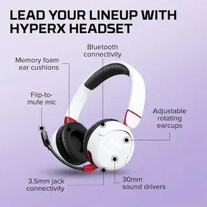 HyperX Cloud Mini Wireless Gaming Headset for Kids & Teens, Bluetooth 5.3 Gaming Headphones with Flip-to-Mute Microphone, 25-Hour Battery Life, Multi-Platform Compatibility